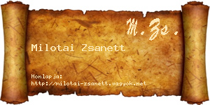 Milotai Zsanett névjegykártya